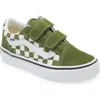 Vans Kids' Old Skool V Sneaker In Checkerboard Pesto