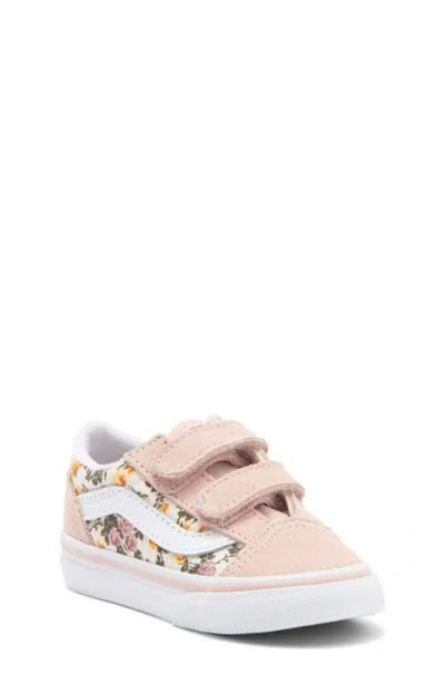Vans Kids' Old Skool V Sneaker In Romantic Floral Pink/multi