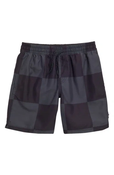 Vans Kids' Primary Checkerboard Shorts In Black-asphalt