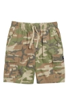 Vans Kids' Range Camo Print Cotton Cargo Shorts In Vintage Camo
