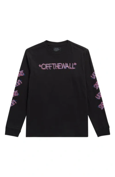 Vans Kids' Scribbled Past Long Sleeve Graphic T-shirt In Black