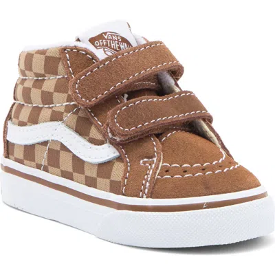 Vans Kids' Sk8-mid Reissue Sneaker In Checkerboard Brown/white