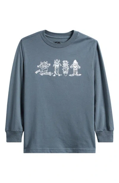 Vans Kids' Sk8 Posse Cotton Graphic T-shirt In Blue