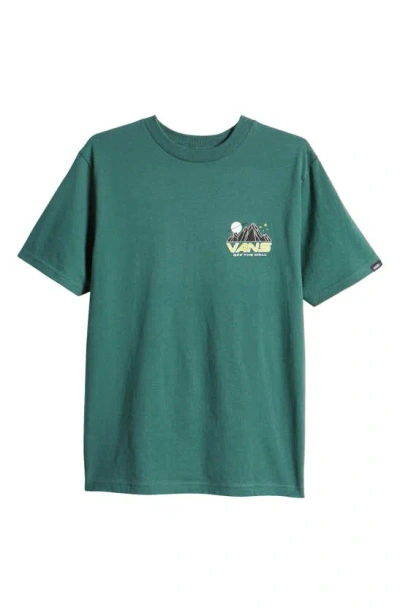 Vans Kids' Space Camp Cotton Graphic T-shirt In Bistro Green