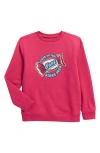 Vans Kids' Stuck On Cotton Blend Crewneck Sweatshirt In Red