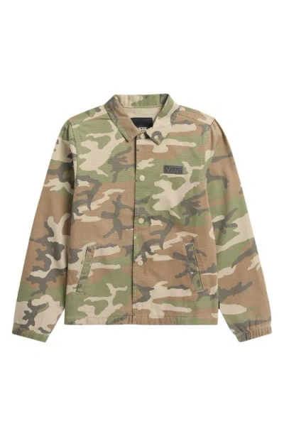 Vans Kids' Torrey Canvas Coach's Jacket In Vintage Camo