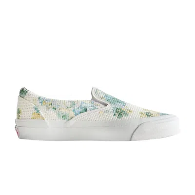 Pre-owned Vans Kith X Og Classic Slip-on Lx 'vintage Roses' In Cream