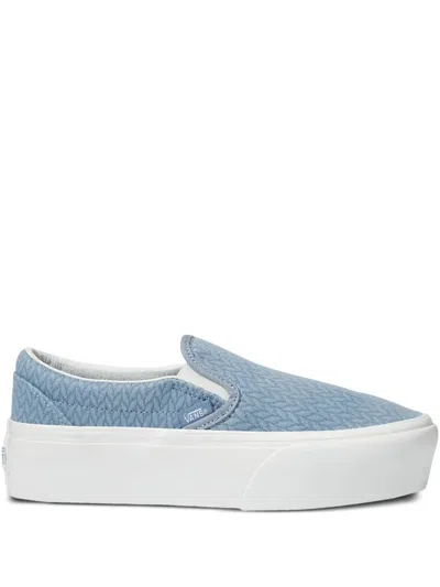 Vans Knitted Slip-on Platform Sneakers In Blue