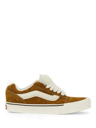 Vans Knu Skool Sneaker With Suede In Brown