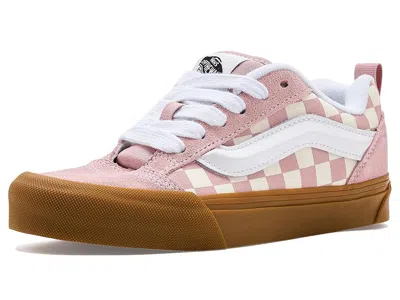 Vans Knu Skool (big Kid) Kid's Shoes Gum Check Misty Mauve : 3.5 Big Kid M, Canvas In Multi