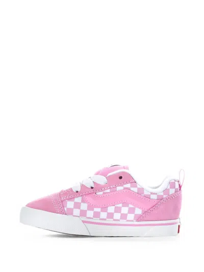Vans Kids' Knu Skool Checkerboard Sneakers In Pink