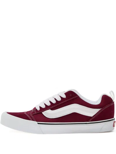 Vans Knu Skool Leather Sneakers In Burgundy