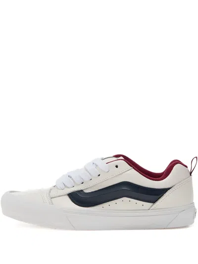 Vans Knu Skool Varsity Leather Sneakers In White