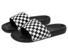 Vans La Costa Va5hf527i Slide Slippers Mens 7 Black White Checkered Nubuck Strap In Black