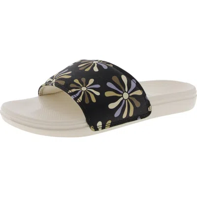 Vans La Costa Womens Floral Print Faux Leather Slide Sandals In Multi