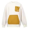 Vans Lamb's Wool Contrast Color Stitching Round Neck Couple Style Creamy White