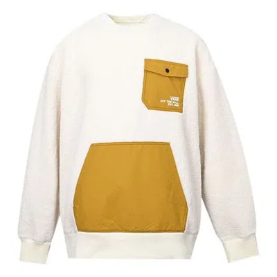 Vans Lamb's Wool Contrast Color Stitching Round Neck Couple Style Creamy White