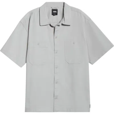 Vans Larkspur Short Sleeve Cotton Button-up Work Shirt In Gray