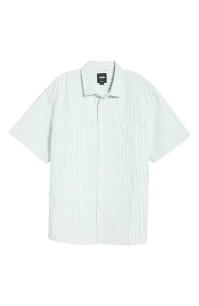 Vans Lawson Stripe Cotton & Linen Blend Button-up Shirt In White