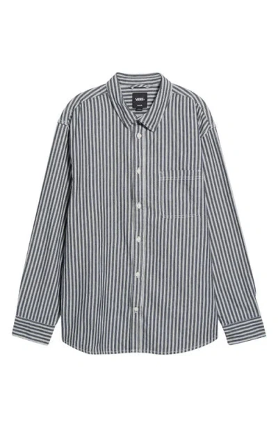 Vans Lawson Stripe Cotton Button-up Shirt In Gray