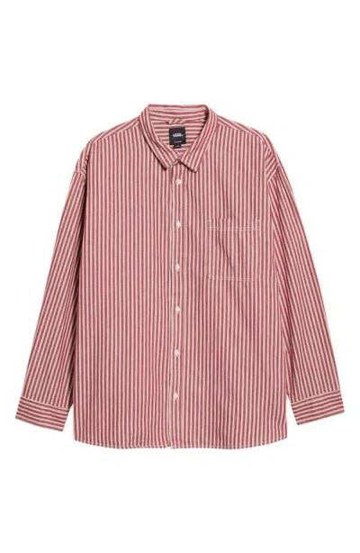 Vans Lawson Stripe Cotton Button-up Shirt In Pink