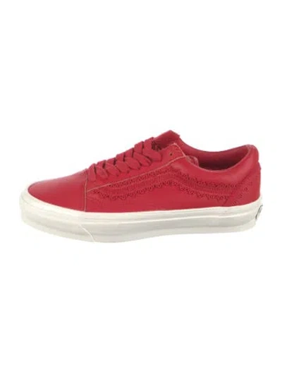 Pre-owned Vans Leather Lace Pattern Sneakers In Red