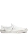 Vans Leather Slip-on Sneakers In Grey