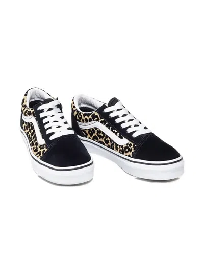 Vans Kids' Leopard Print Trainers In Black