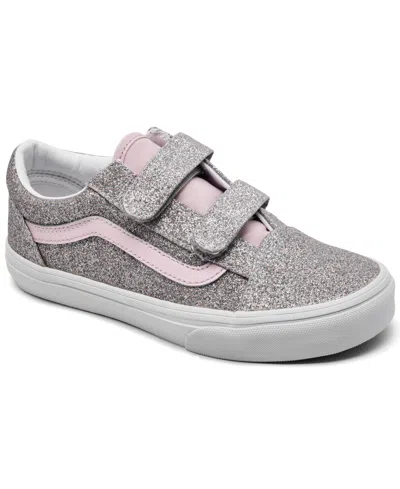 Vans Kids' Little Boys' And Girls' Old Skool V Low-top Retro Classic Sneakers From Finish Line In Silver