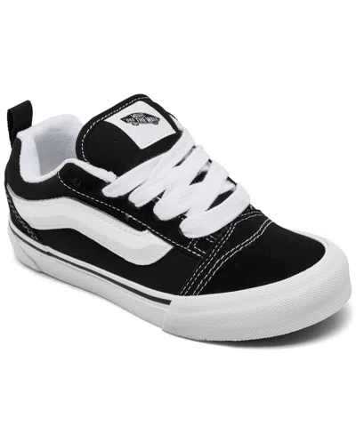 Vans Little Kids Knu Skool Lifestyle Sneakers From Finish Line In Black,white