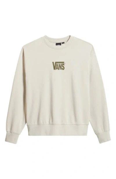 Vans Logo Cotton Graphic Crewneck Sweatshirt In Brown