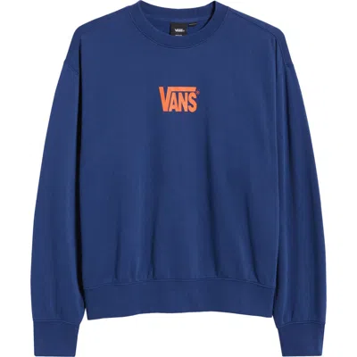 Vans Logo Crewneck Sweatshirt In Blue