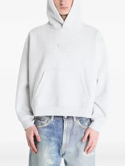 Vans Logo-embroidered Hoodie In Gray