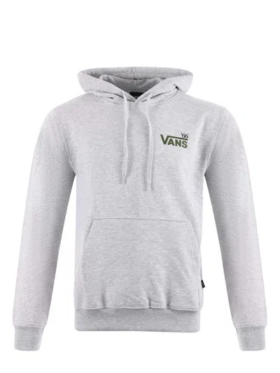 Vans Logo Printed Hoodie In Grey