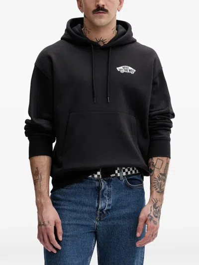 Vans Logo-print Drawstring Hoodie In Blue