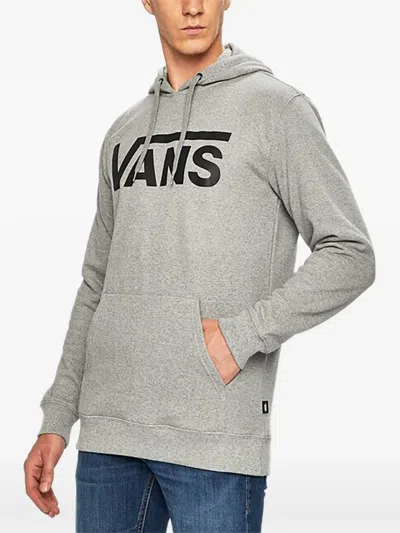 Vans Logo-print Kangaroo-pocket Hoodie In Gray