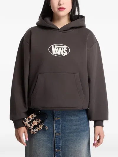 Vans Logo-print Pouch-pocket Hoodie In Brown