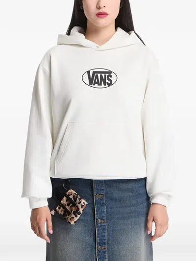Vans Logo-print Pouch-pocket Hoodie In White