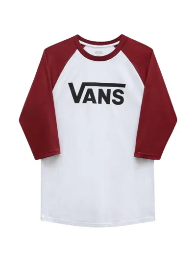 Vans Logo-print Raglan-sleeve T-shirt In Brown