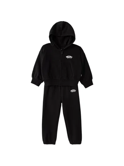 Vans Kids' Logo-print Zip-up Tracksuit In Black
