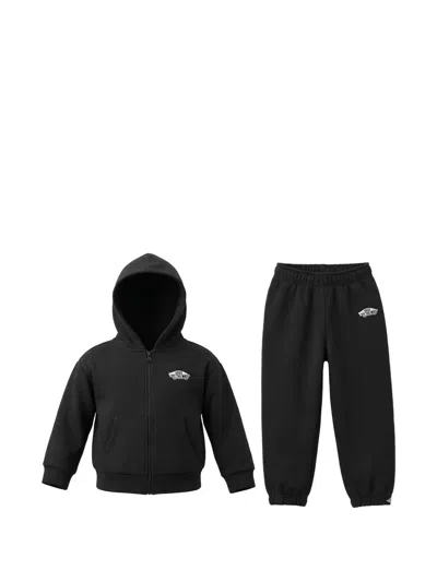 Vans Kids' Logo-print Zip-up Tracksuit In Black