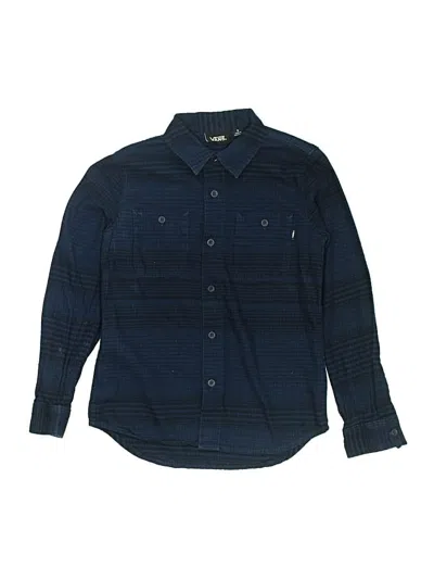 Pre-owned Vans Kids' Long Sleeve Button Down Shirt In Blue