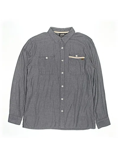 Pre-owned Vans Kids' Long Sleeve Button Down Shirt In Gray