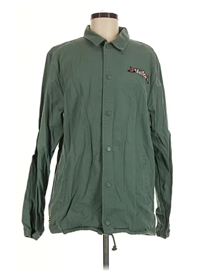 Pre-owned Vans Long Sleeve Button Down Shirt In Green