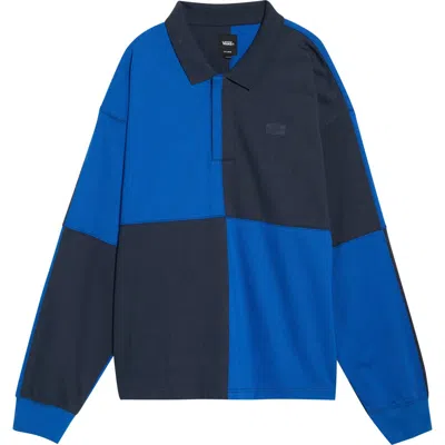 Vans Long Sleeve Knit Rugby Shirt In Blue