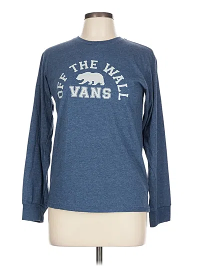 Pre-owned Vans Long Sleeve Top Blue Crew Neck Tops
