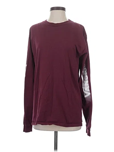 Pre-owned Vans Long Sleeve T-shirt In Burgundy