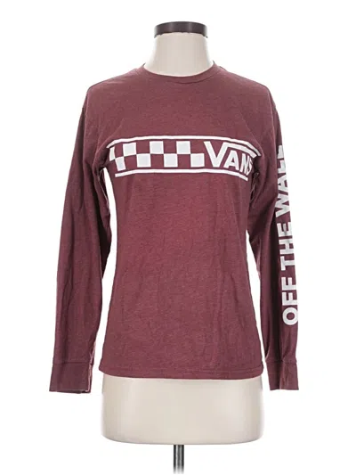 Pre-owned Vans Long Sleeve T-shirt In Burgundy