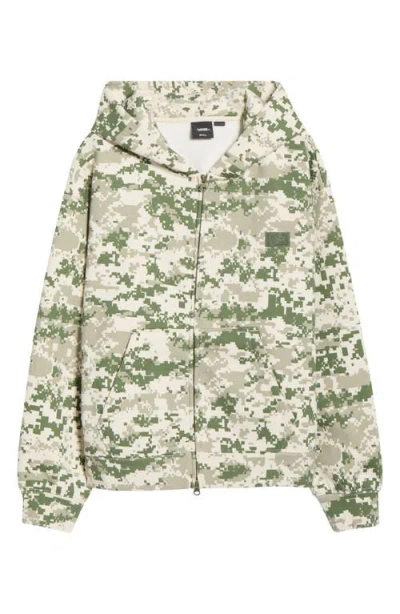 Vans Loose Fit Premium Digi Camo Fleece Zip Hoodie In Green