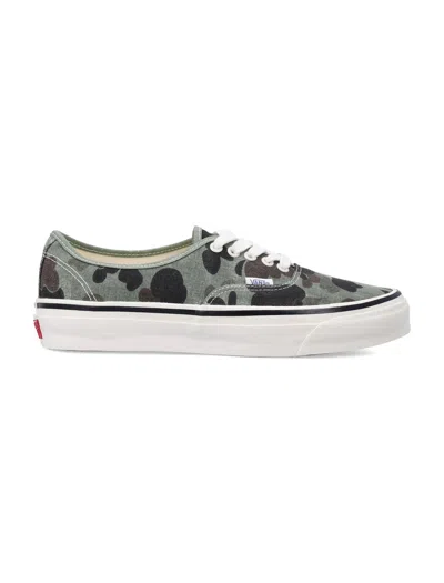Vans Authentic Premium Green Camo Print Shoes In Multi
